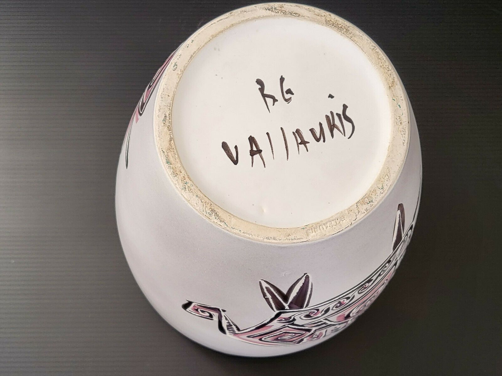 Vase Ceramique A L'auroch Vintage 1950 De Raymond Chastagnol Vallauris 50s 1950s photo 498.0