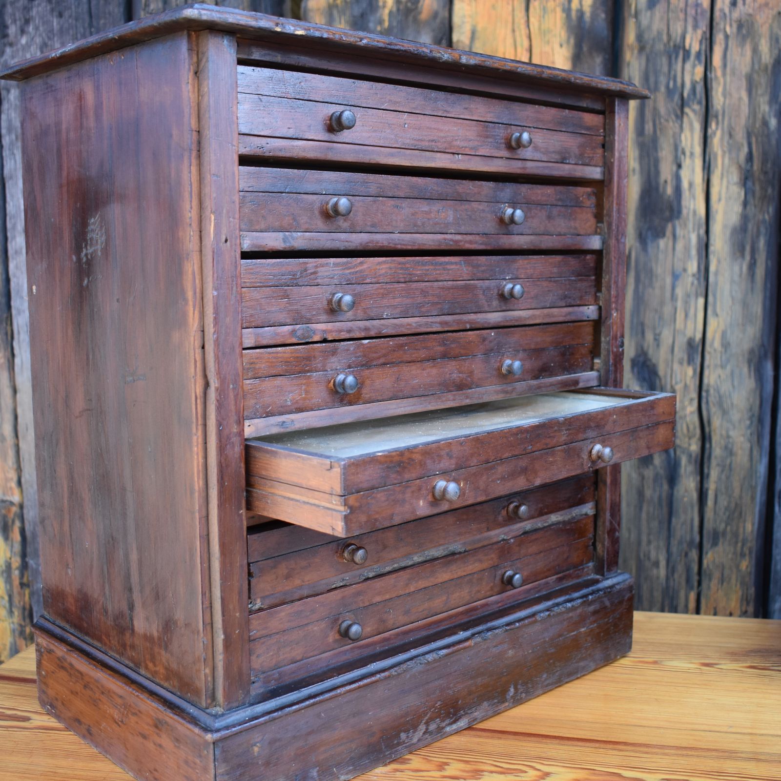 Antique 19th Century Specimen Display Cabinet Bank Of Drawers Museum Display photo buy