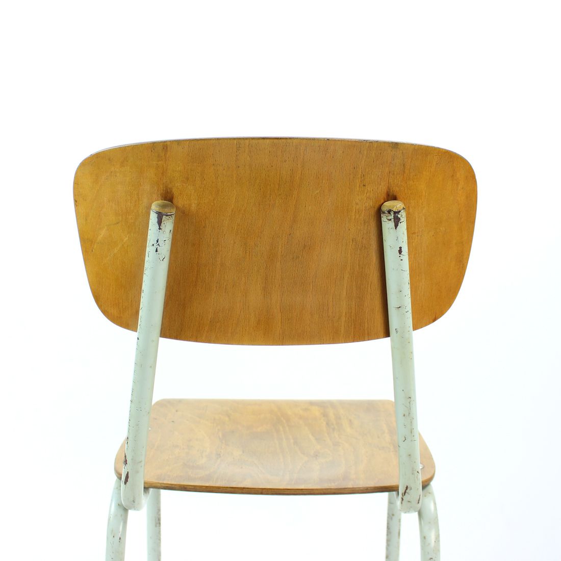 School Chair In Metal And Plywood, Kovona, Czechoslovakia 1960s photo vinterior