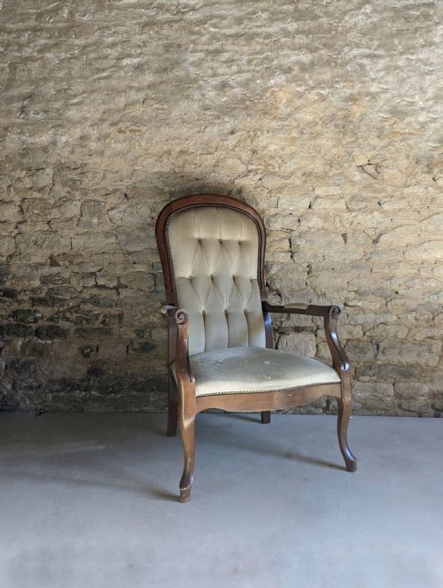 Victorian Button Back Open Armchair