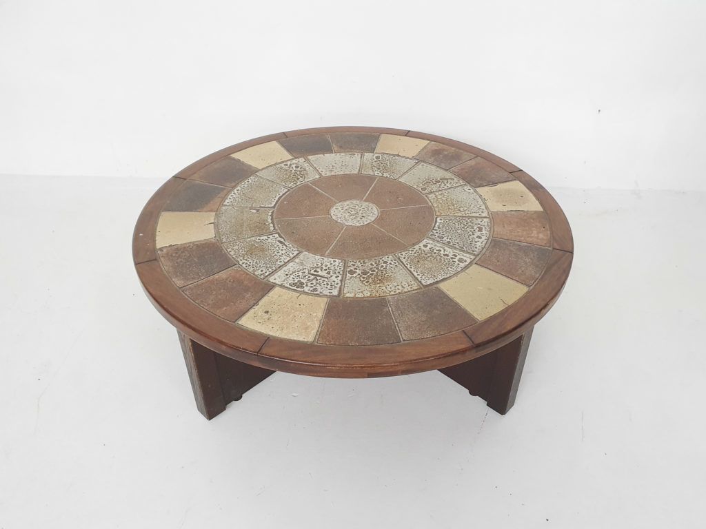 Tue Poulsen For Haslev Møbelsnedkeri, Stone And Oak Coffee Table, Denmark 1960's
