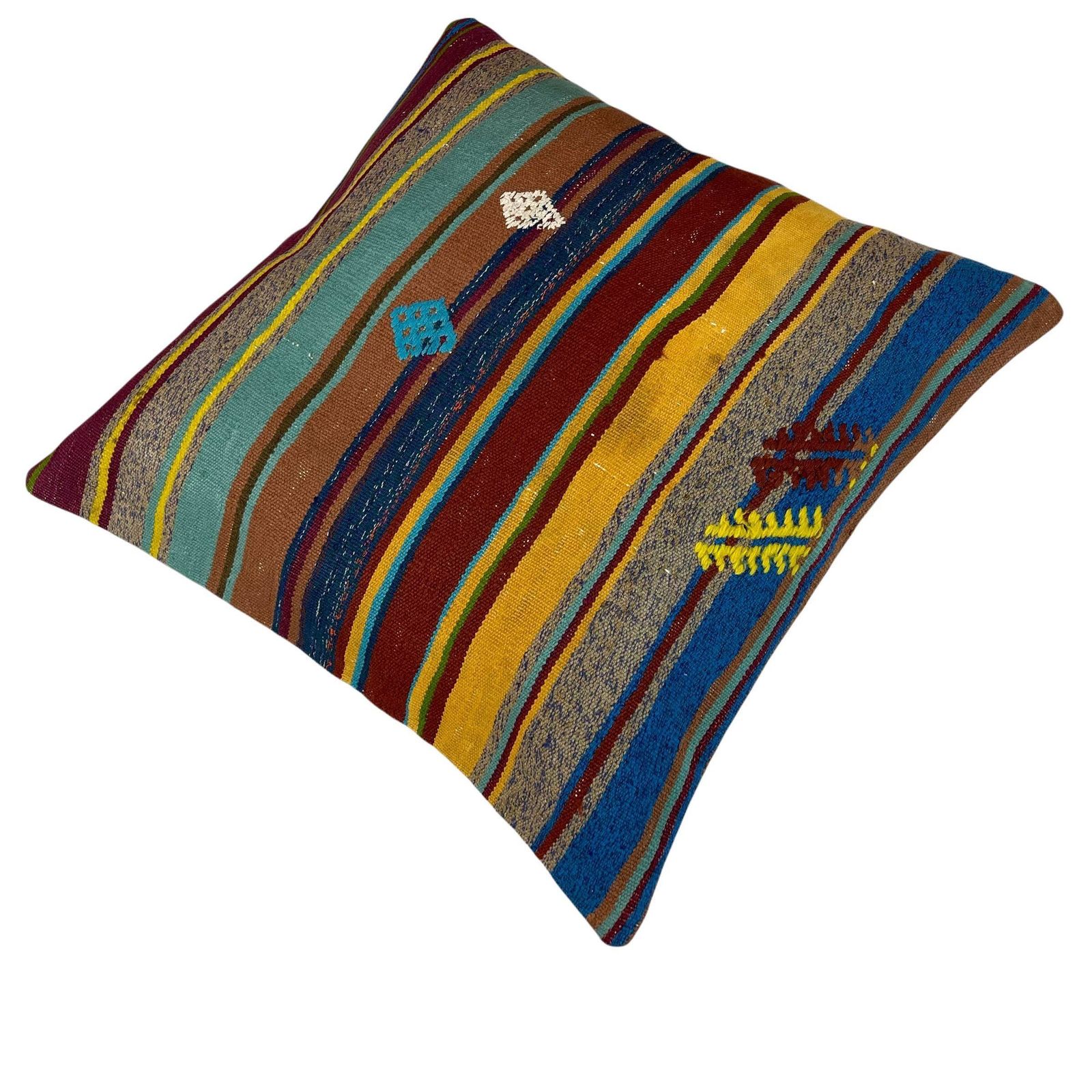 Kilim Pillow Tapis Kelim Kilim Pillow Cover ,Vintage Meditation Bench Kelim Teppich Boho Kilim Cushion Kilim Sofa Turkish Pillow photo vinterior