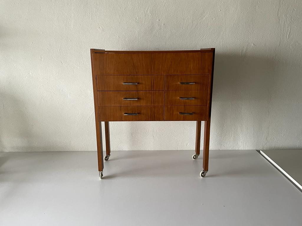 Mid Century Modern Wood Buffet With 6 Drawer, 1960s, Italy photo furniture