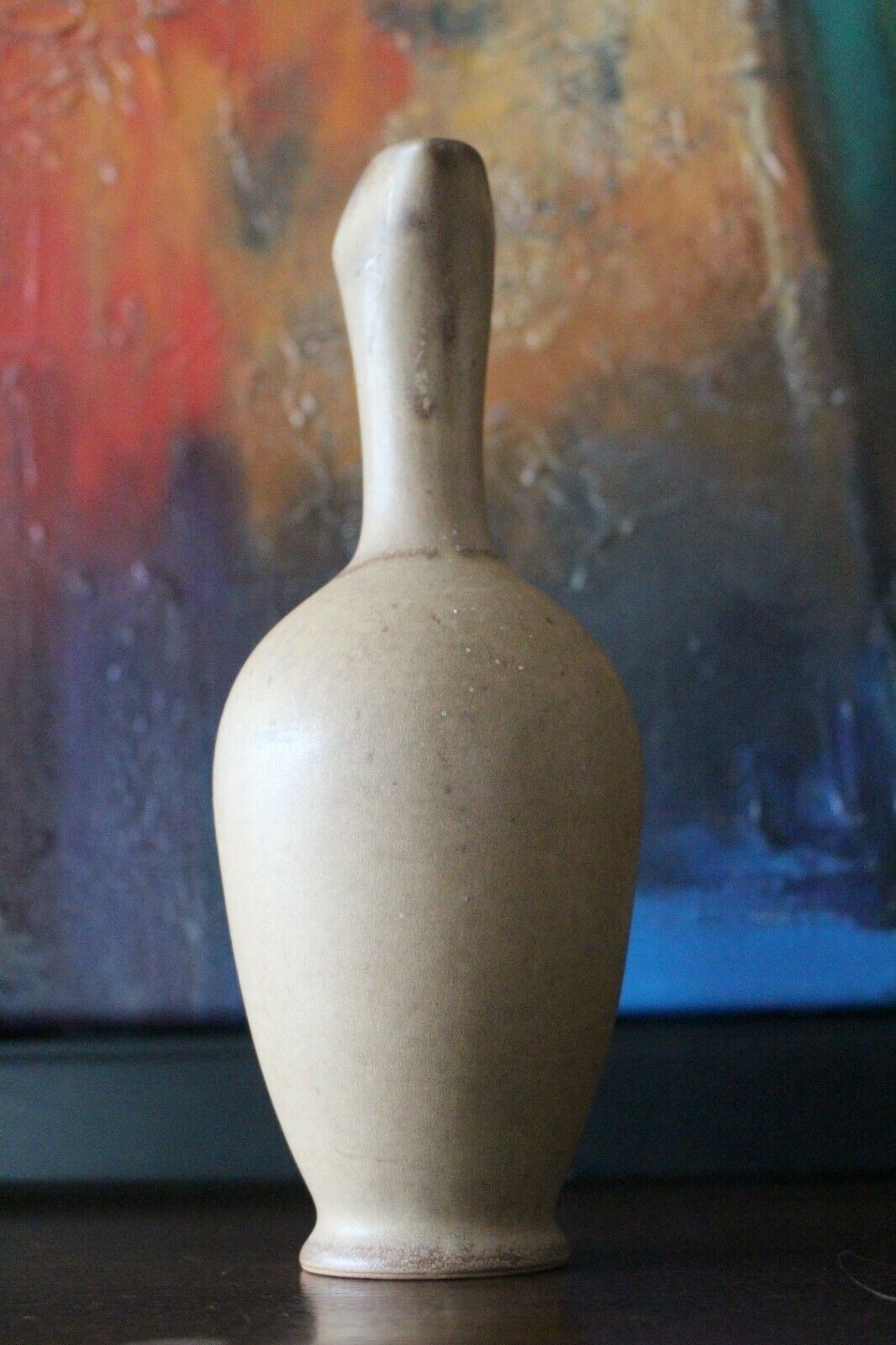 Antique Primitive Pottery Clay Jug Jar Oil Handled Artefact Rustic With Lid photo Home Decor