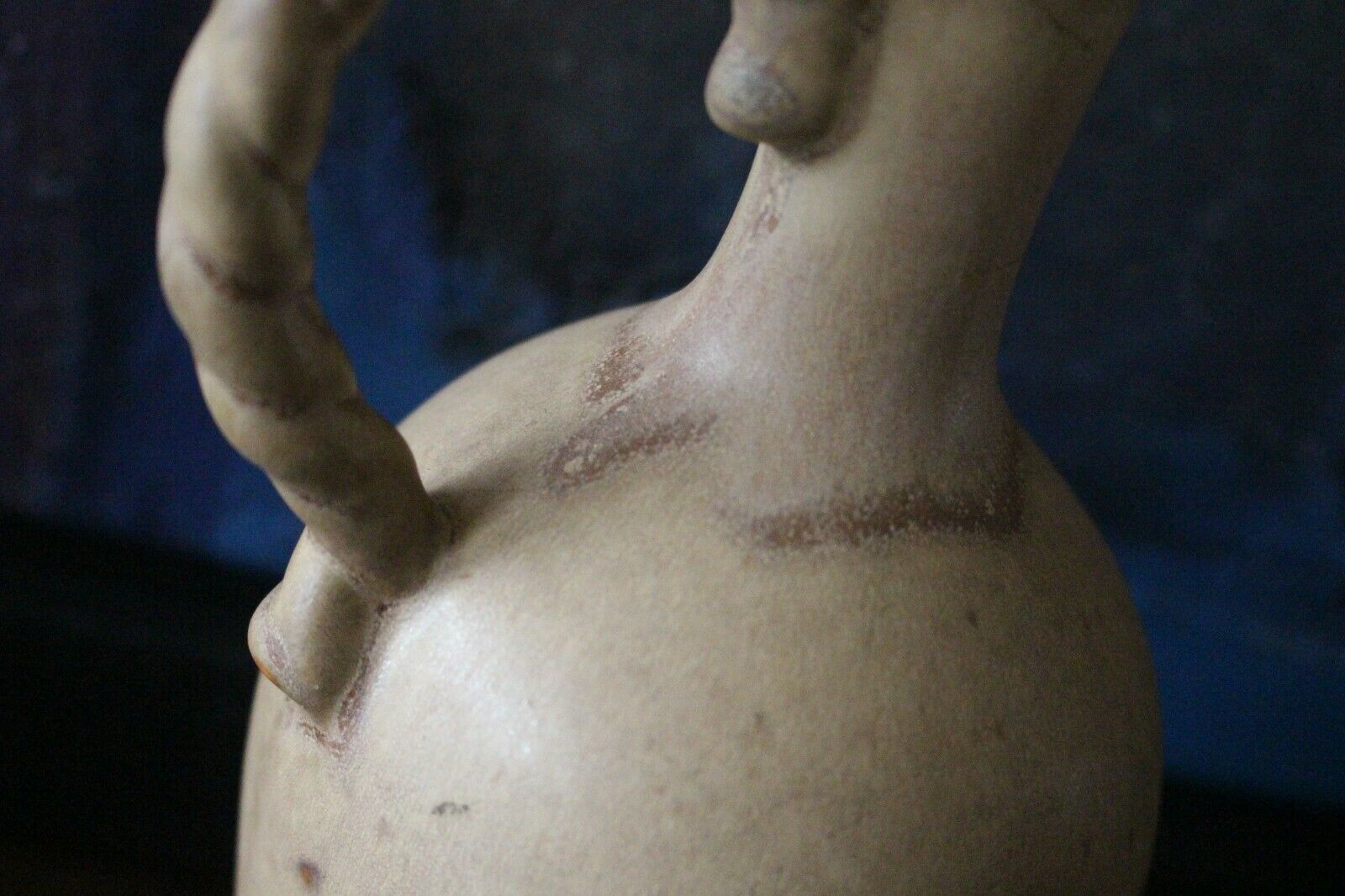 photo for sale Antique Primitive Pottery Clay Jug Jar Oil Handled Artefact Rustic With Lid