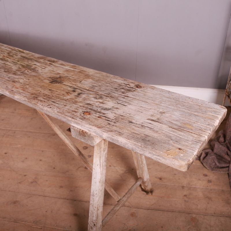 Oak And Poplar Trestle Table, 1800s photo Furniture