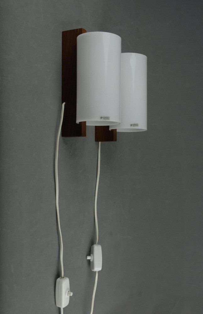 Italian Perspex & Teak Wall Lamps By Luigi Massoni For Harvey Guzzini, 1960s, Set Of 2 photo furniture