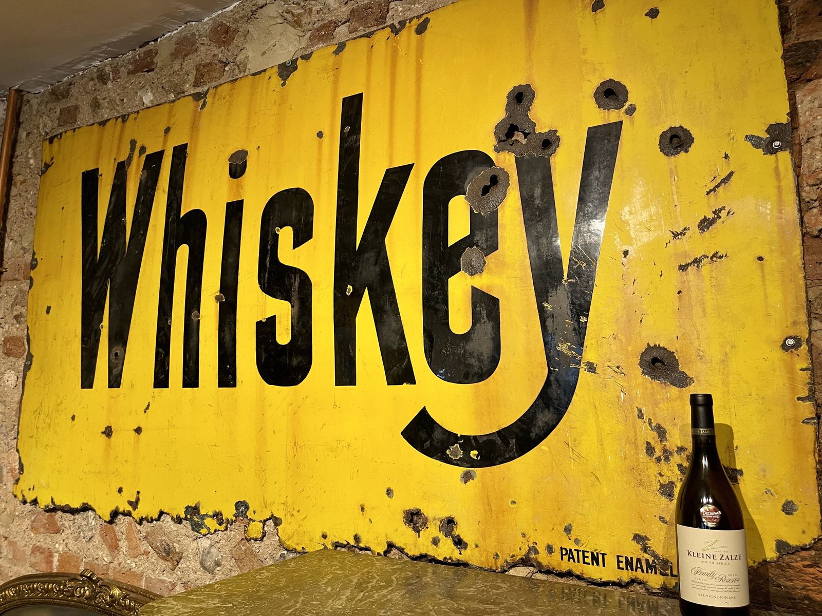 American Antique Enamel Advertising Bar Whiskey Drinking Sign Wall Art