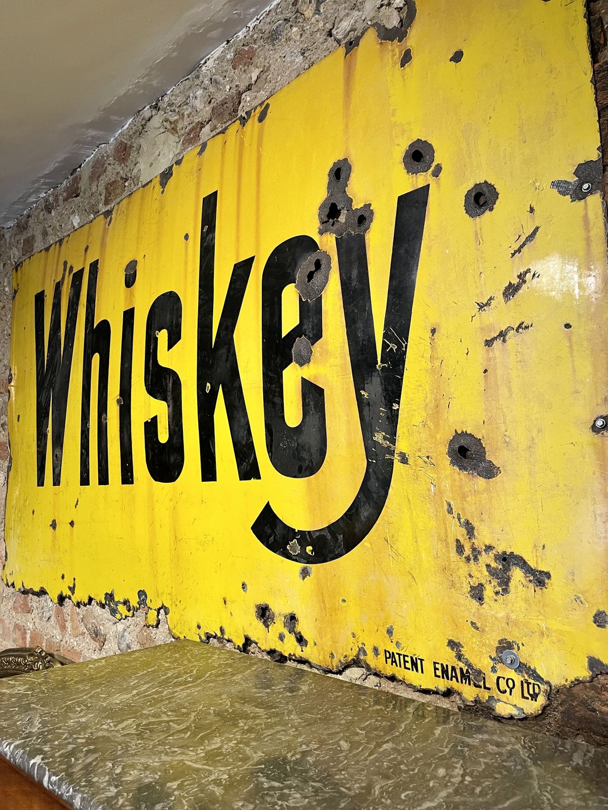American Antique Enamel Advertising Bar Whiskey Drinking Sign Wall Art photo buy