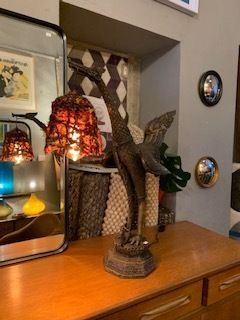 Hand Made Bronze Garuda Lamp Made In Thailand photo for sale