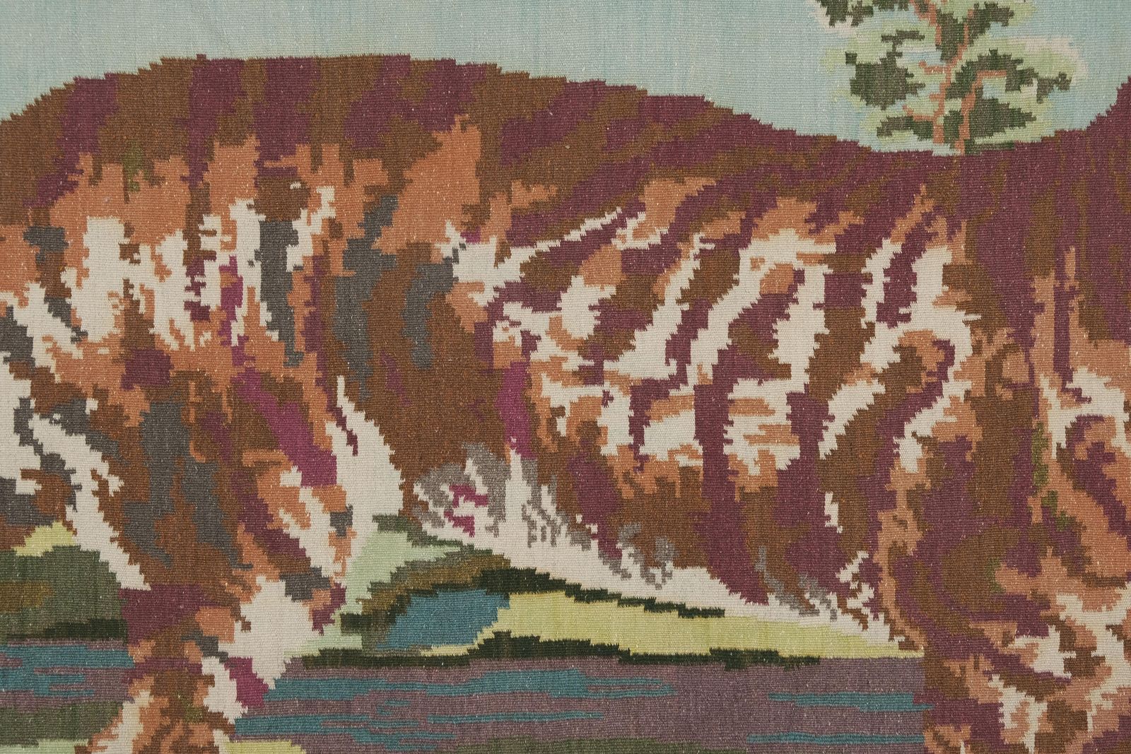 Vintage Tiger Kilim Rug Animal 6'8" X 9'4" photo vinterior