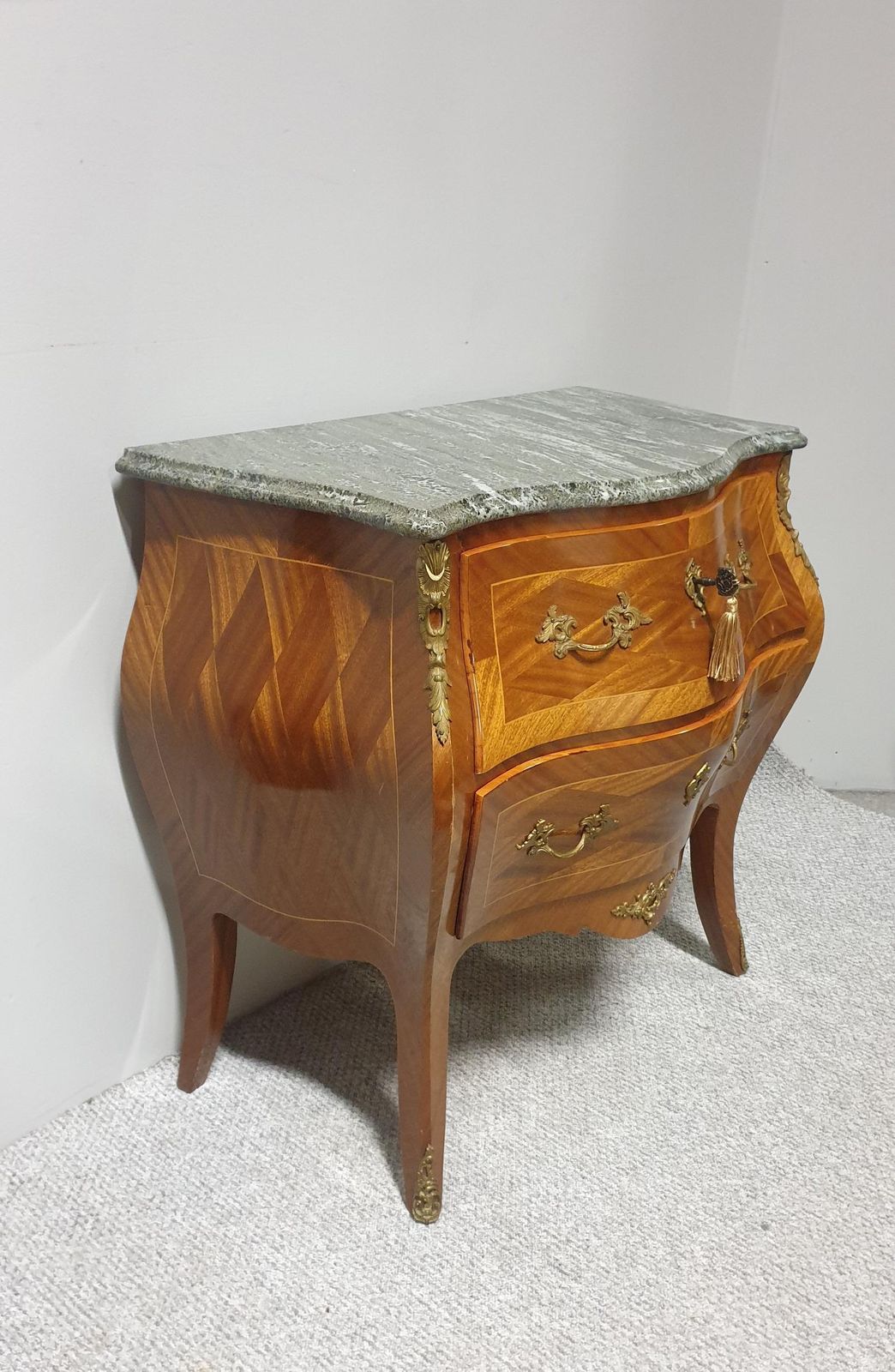 Super French Marble Topped Commode Chest Of Drawers