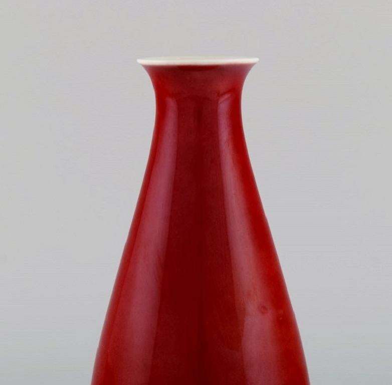 Thorkild Olsen For Royal Copenhagen, Vase In Red And White Porcelain, 1920s photo Home Decor