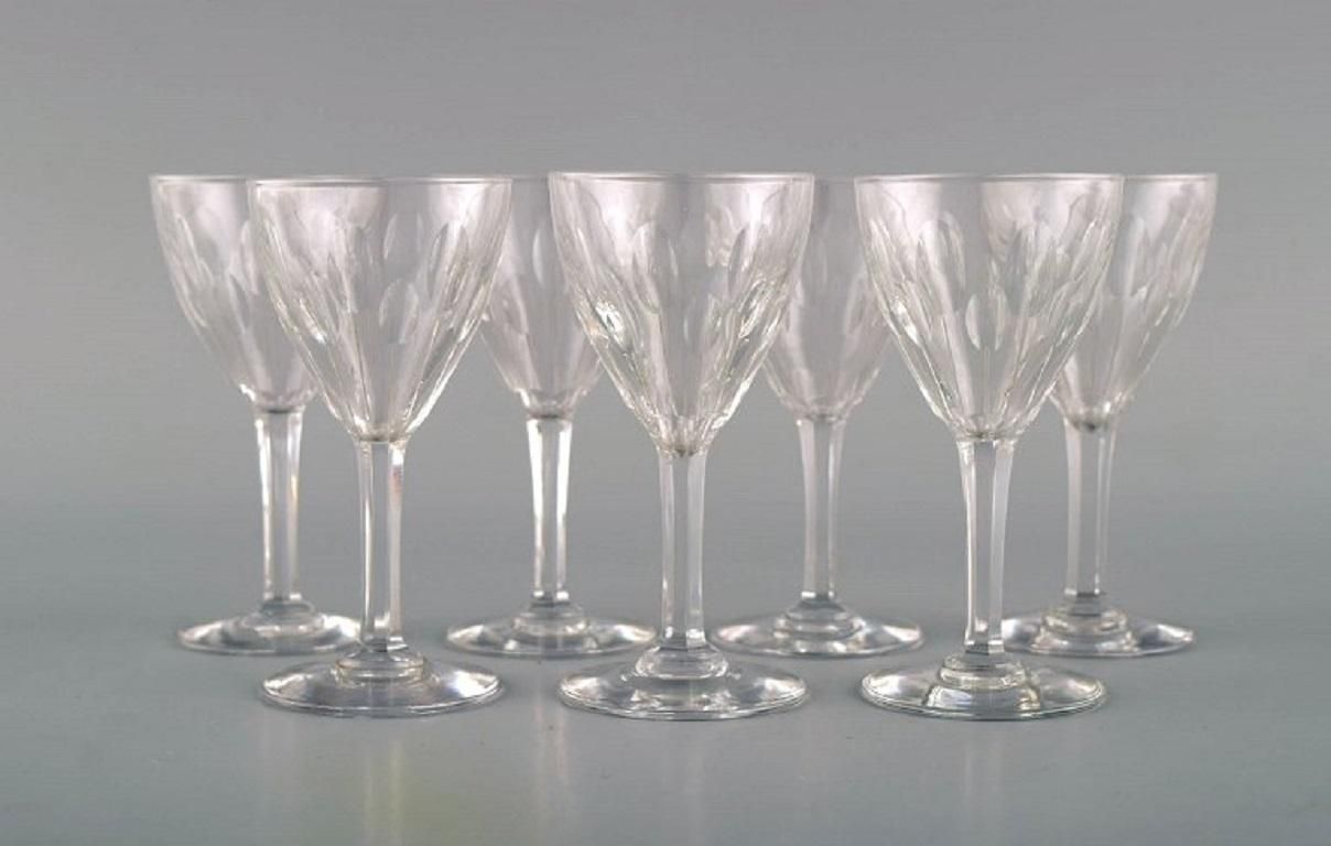Baccarat, France, Seven Tallyrand Glasses In Clear Mouth Blown Crystal Glass photo furniture