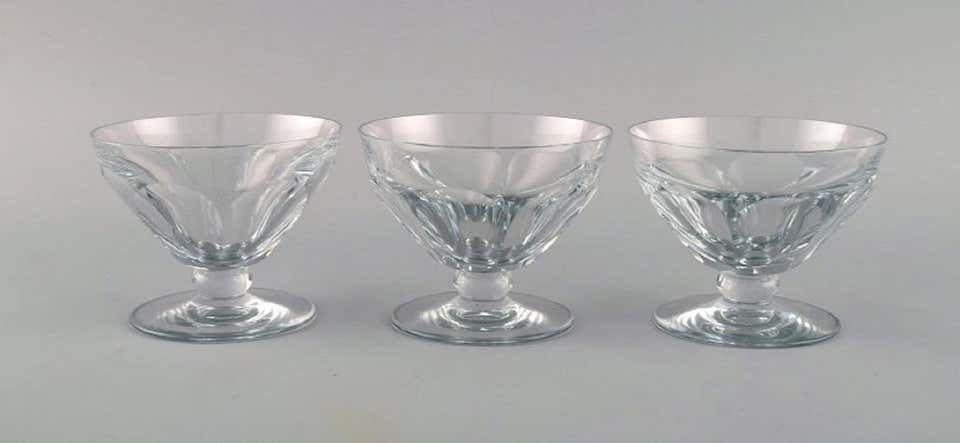 Baccarat, France, Three Tallyrand Glasses In Clear Mouth Blown Crystal Glass photo furniture