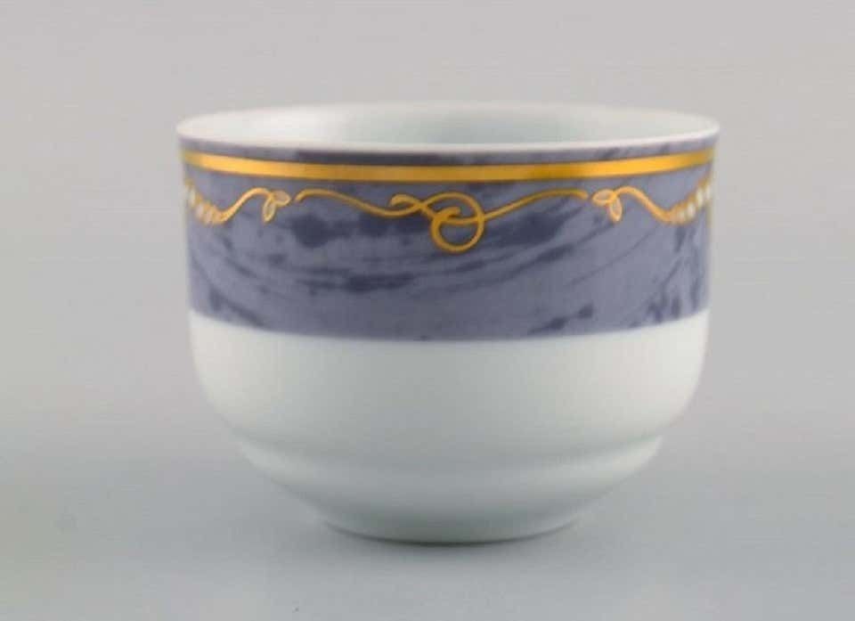 Seven Royal Copenhagen Gray Magnolia Coffee Cups With Saucers In Porcelain photo Home Decor