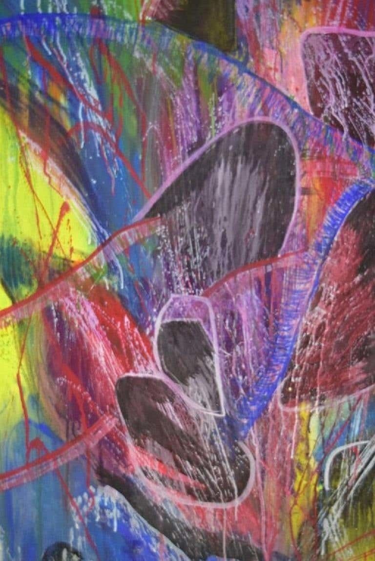 Ivy Lysdal, Mixed Media On Cardboard, Large Abstract Modernist Painting photo Art
