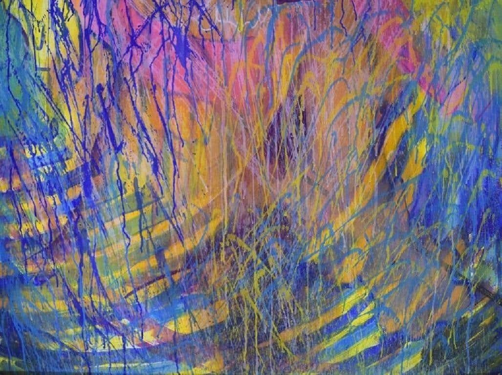 Ivy Lysdal, Mixed Media On Cardboard, Large Abstract Modernist Painting photo for sale