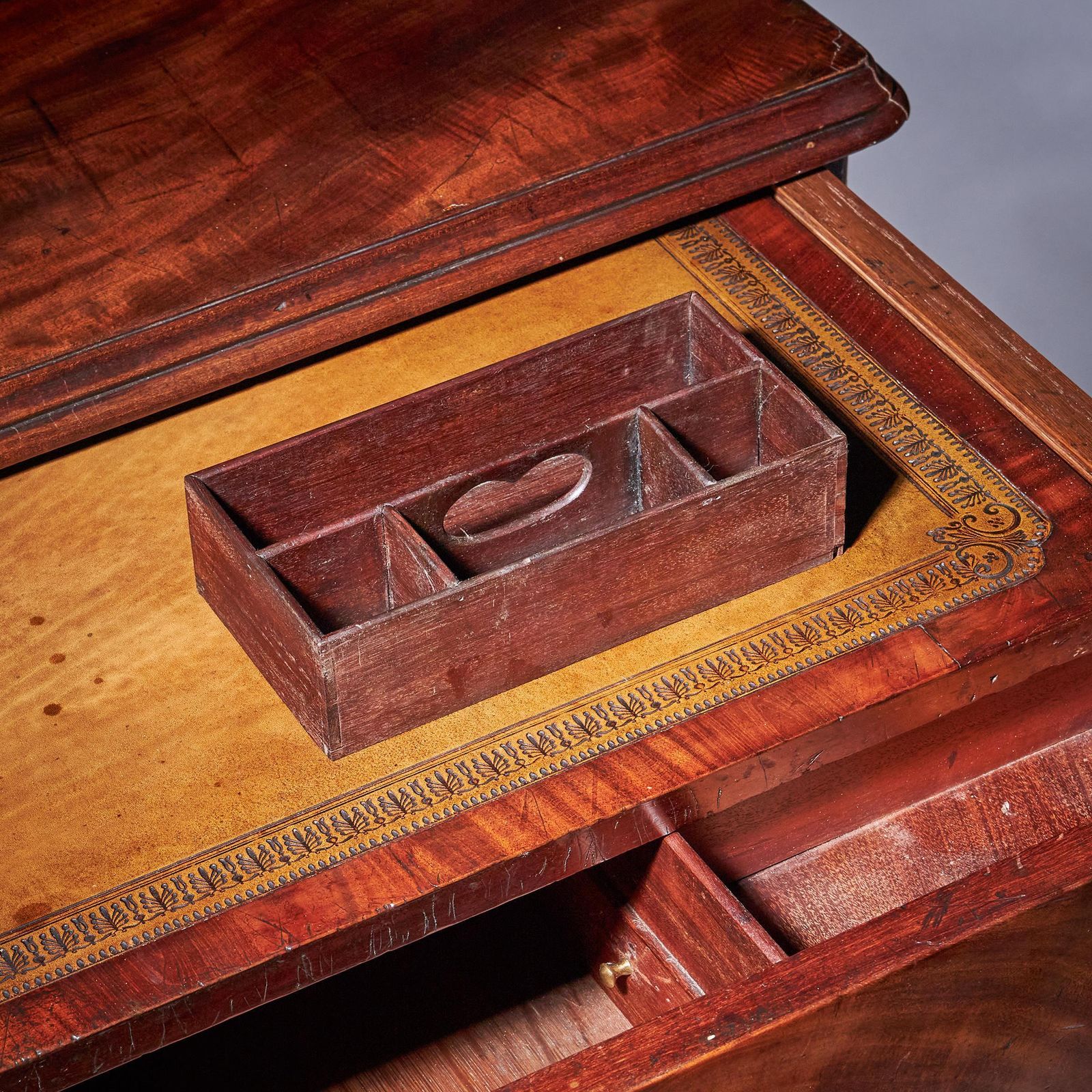 photo furniture A George II Irish Mahogany Secretaire Kneehole Bookcase Att. C. Hearn