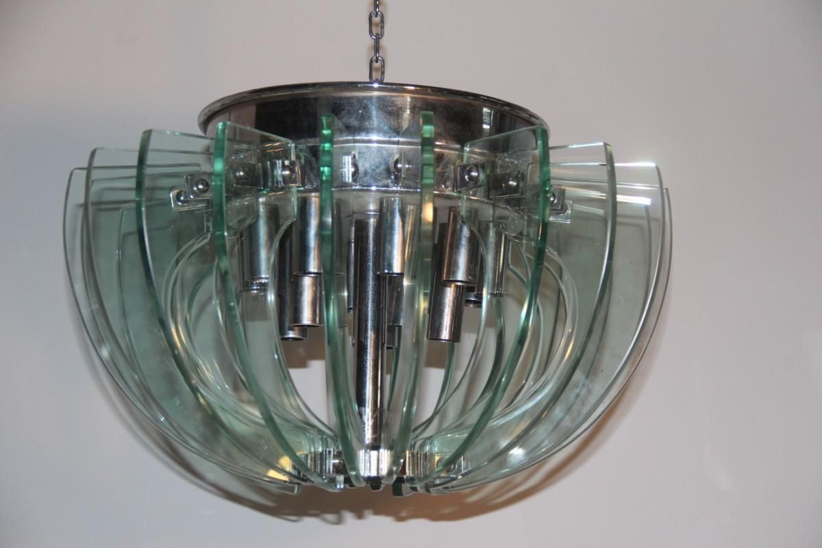 Mid Century Italian Sculptural Chandelir Gallott&Radice 1960s Crystl And Brass photo Lighting