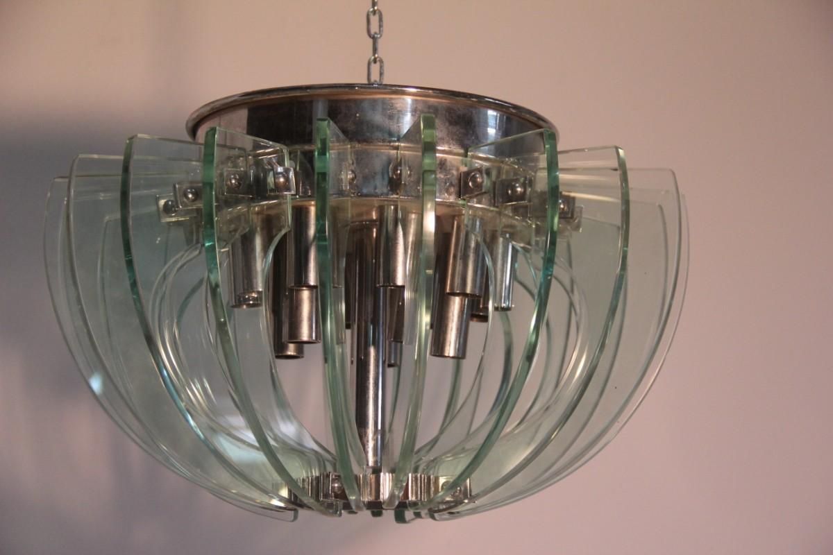 Mid Century Italian Sculptural Chandelir Gallott&Radice 1960s Crystl And Brass photo 3945.0