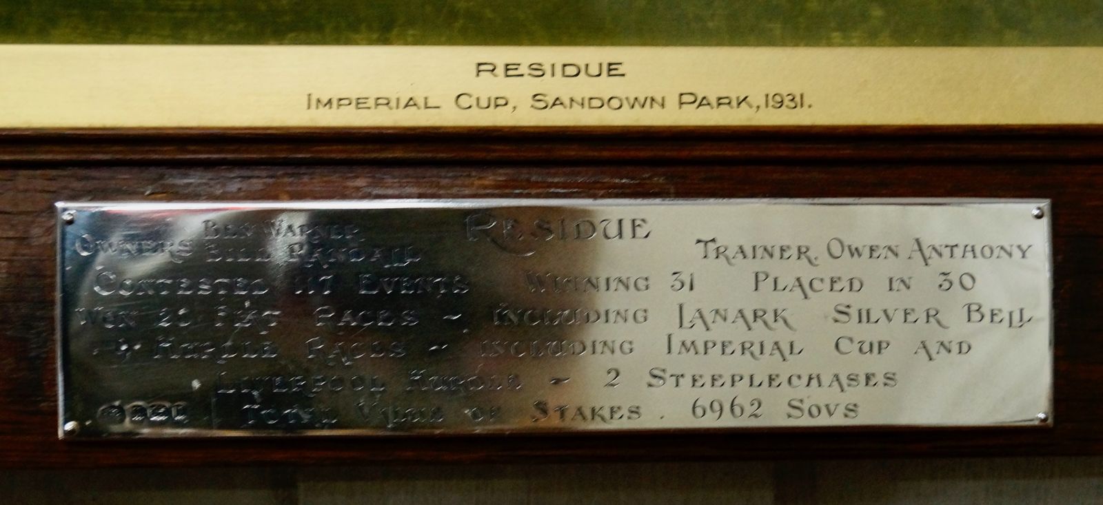 Oak Framed Sandown Park Imperial Cup Painted Print photo vintage