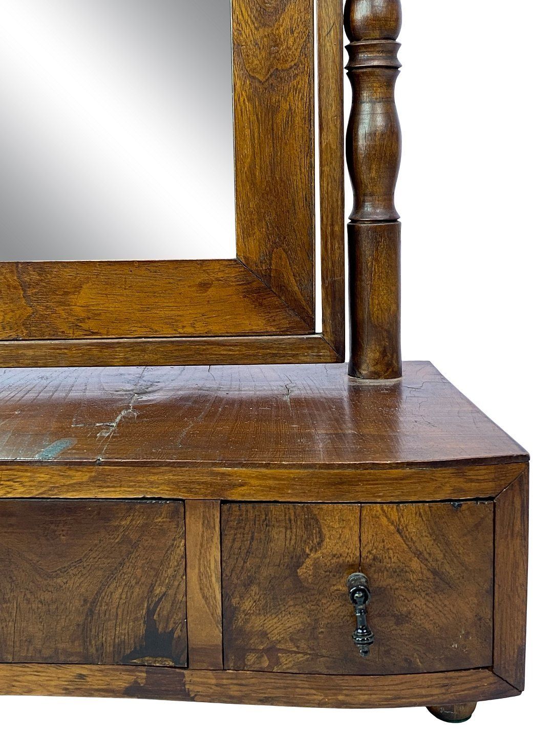 Make Up Mirror Of Polished Elm From Around The 1860s. photo Furniture