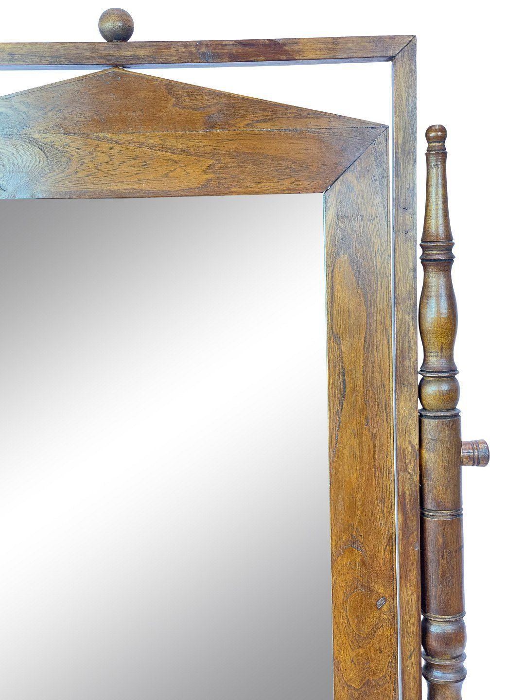 Make Up Mirror Of Polished Elm From Around The 1860s. photo 460.0