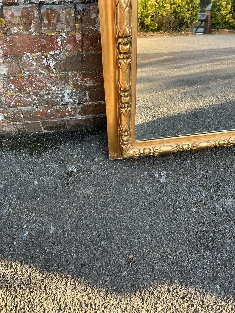 A Spectacular Large Antique English 19th Century Carved Wood Original Gilt Mirror photo furniture