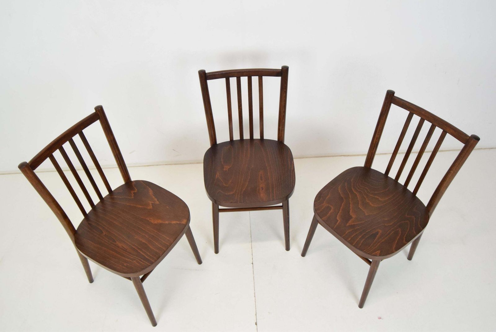 Mid Century Set Of Three Chairs,Ton,1960's. photo Furniture