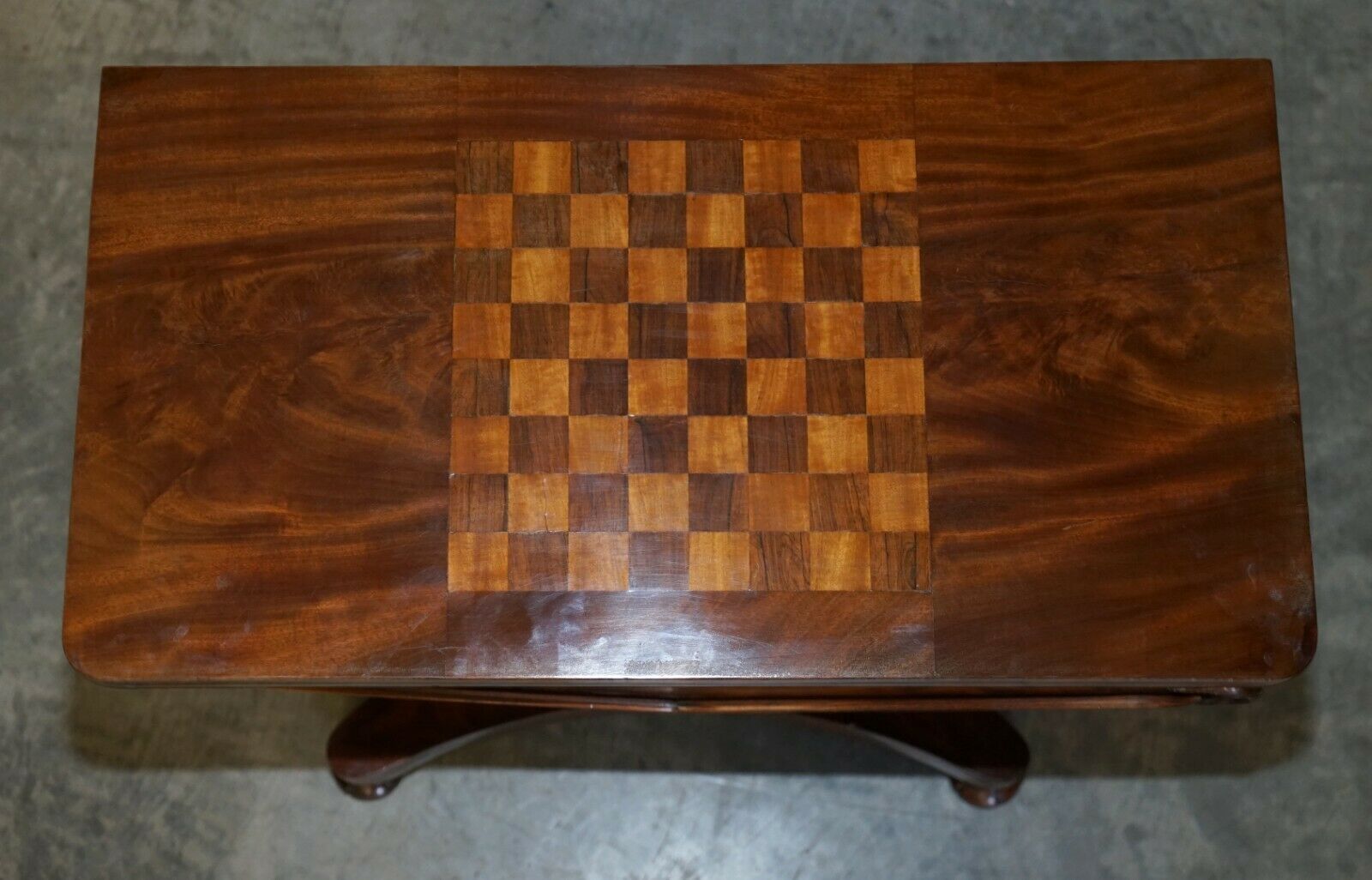 Rare William IV Circa 1830 Mahogany Occasional Table Chess Board Games Cards Top photo Furniture