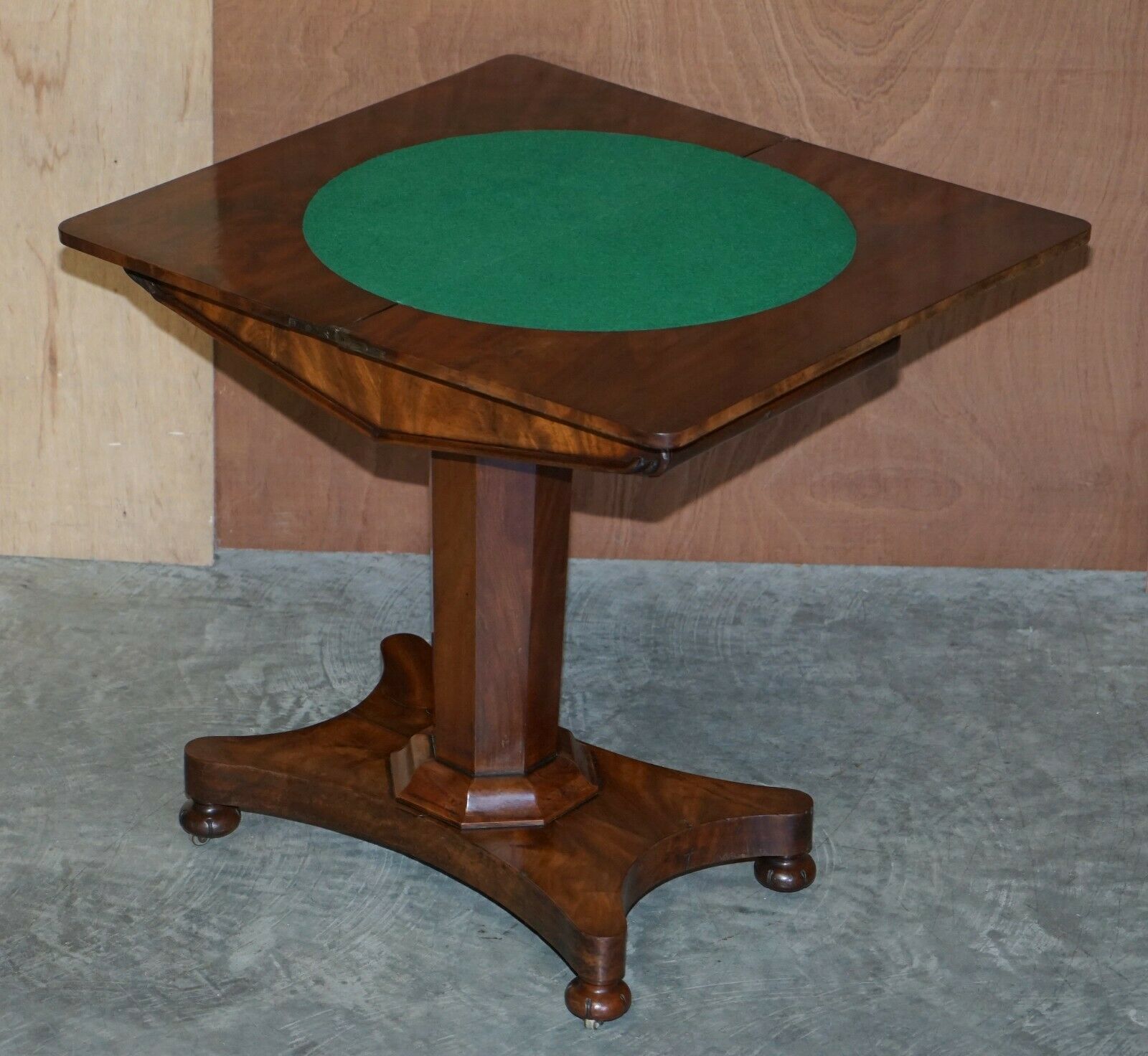 photo for sale Rare William IV Circa 1830 Mahogany Occasional Table Chess Board Games Cards Top
