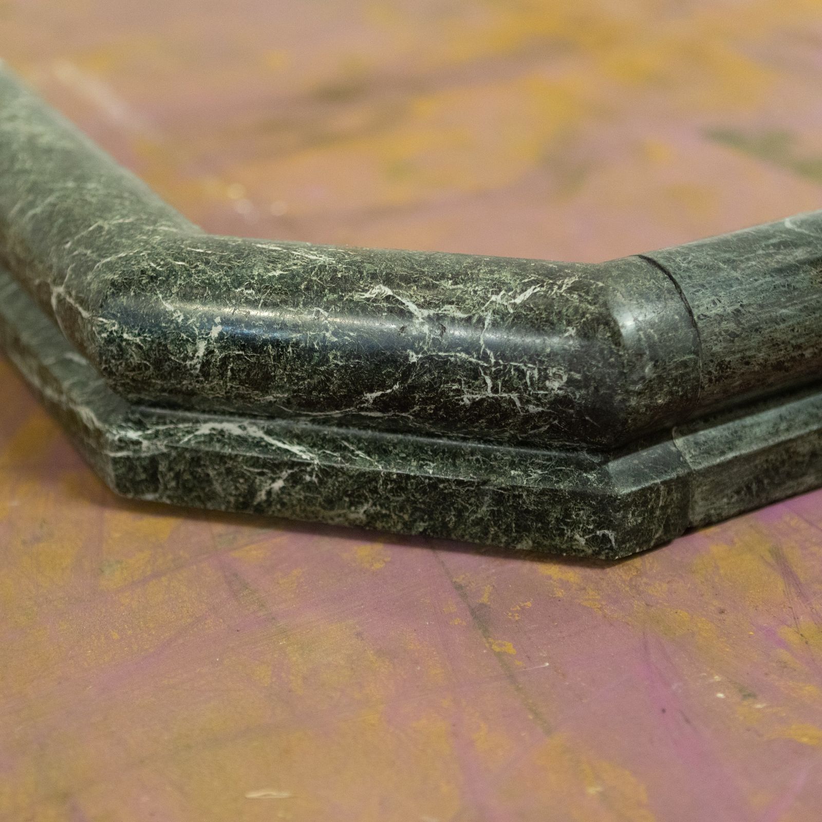 Antique Green Marble Fireplace Fender | Verde Antico Curb Fender photo furniture