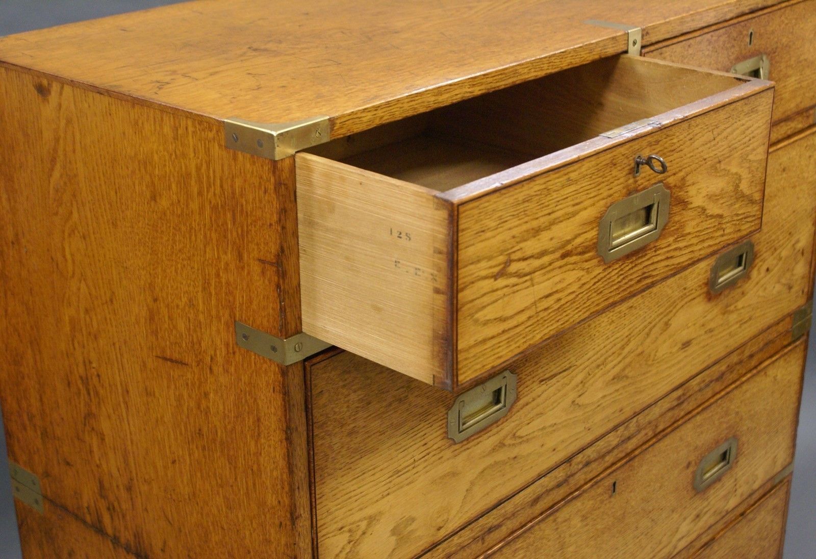 An Oak Military Or Campaign Chest Of Drawers photo 3350.0
