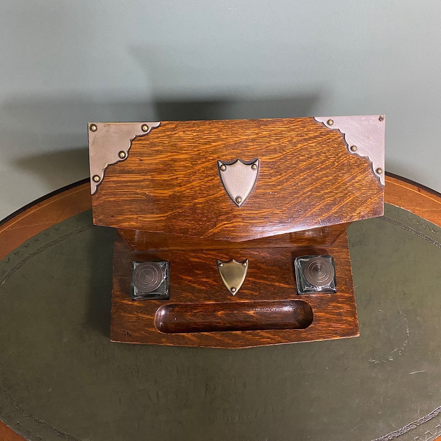 Quality Victorian Oak Antique Stationary Box photo 295.0