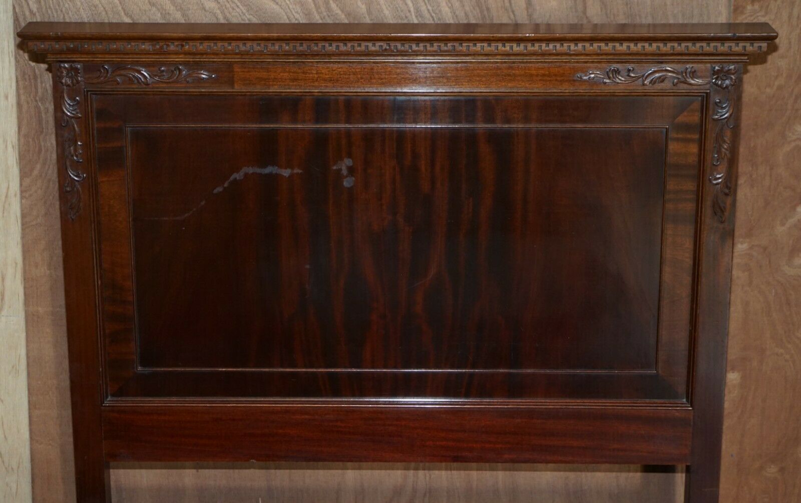 Antique Honduras Mahogany English Hand Carved With Castors Single Bed Frame photo vinterior