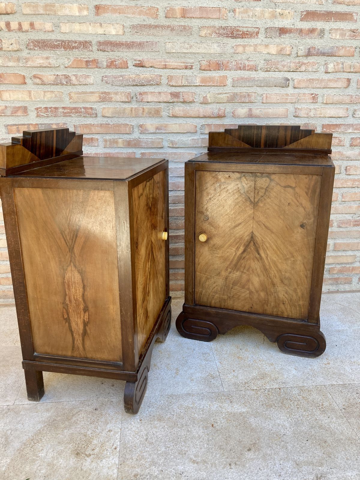 Art Deco Side Cabinets Or Nightstands With One Drawer, 1930s, Set Of 2 photo furniture