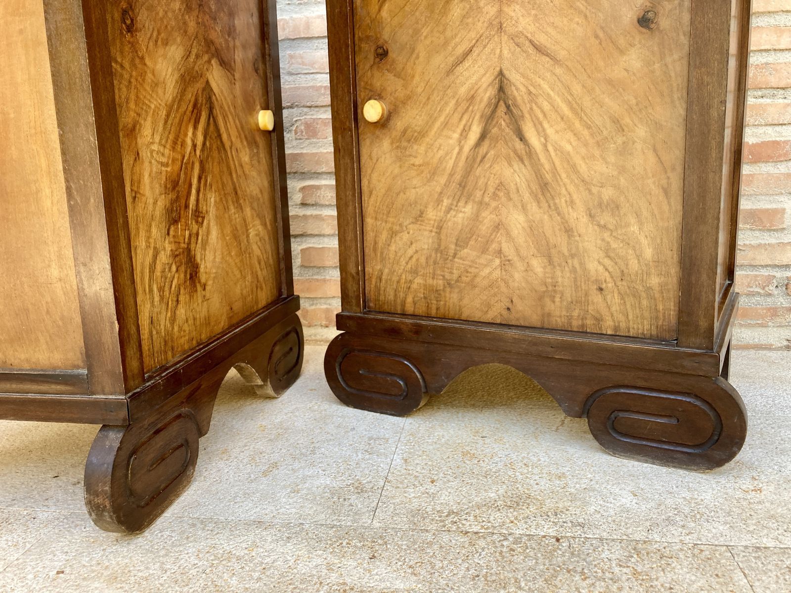 Art Deco Side Cabinets Or Nightstands With One Drawer, 1930s, Set Of 2 photo Furniture