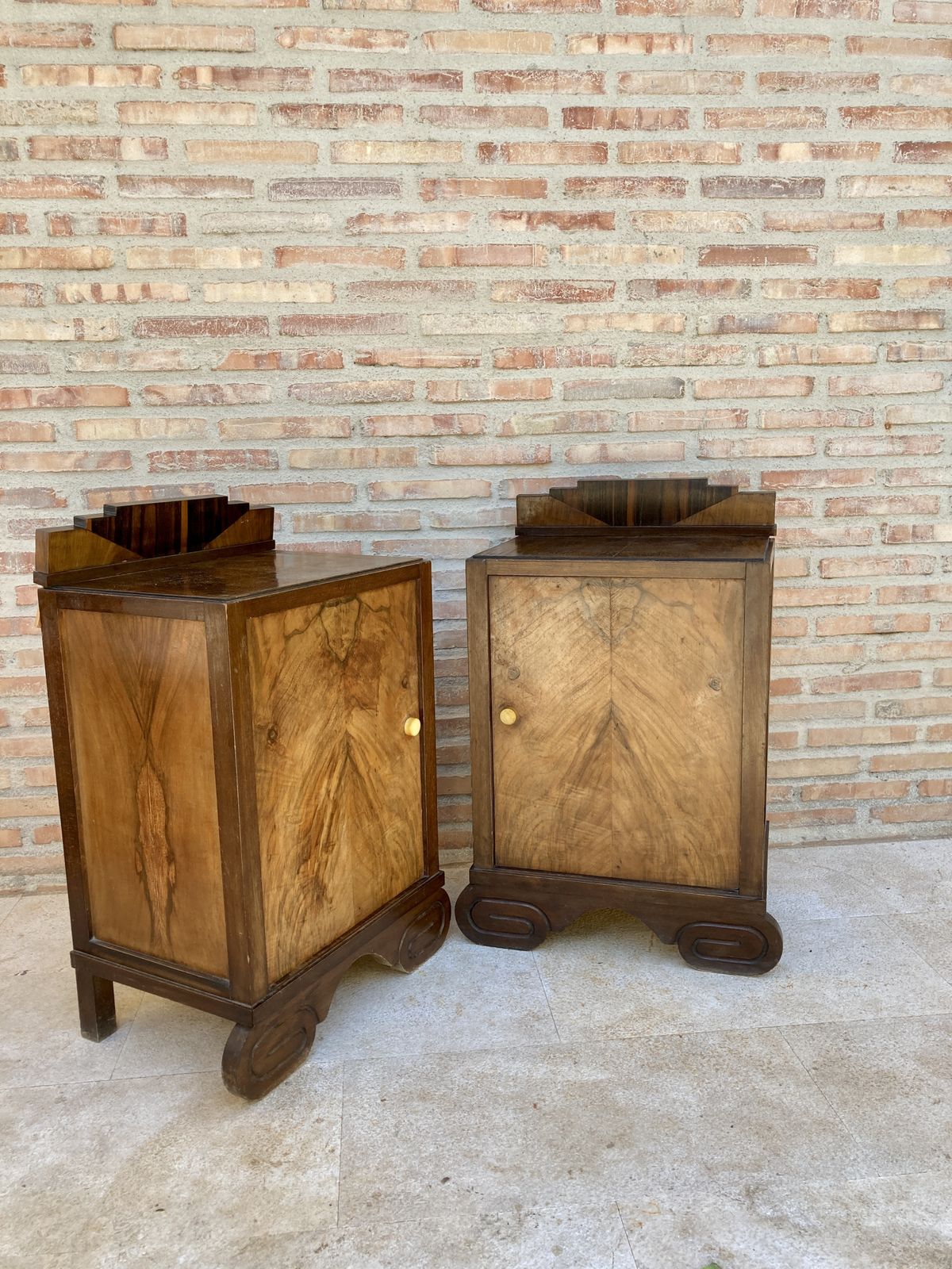 1789.0 Art Deco Side Cabinets Or Nightstands With One Drawer, 1930s, Set Of 2 photo