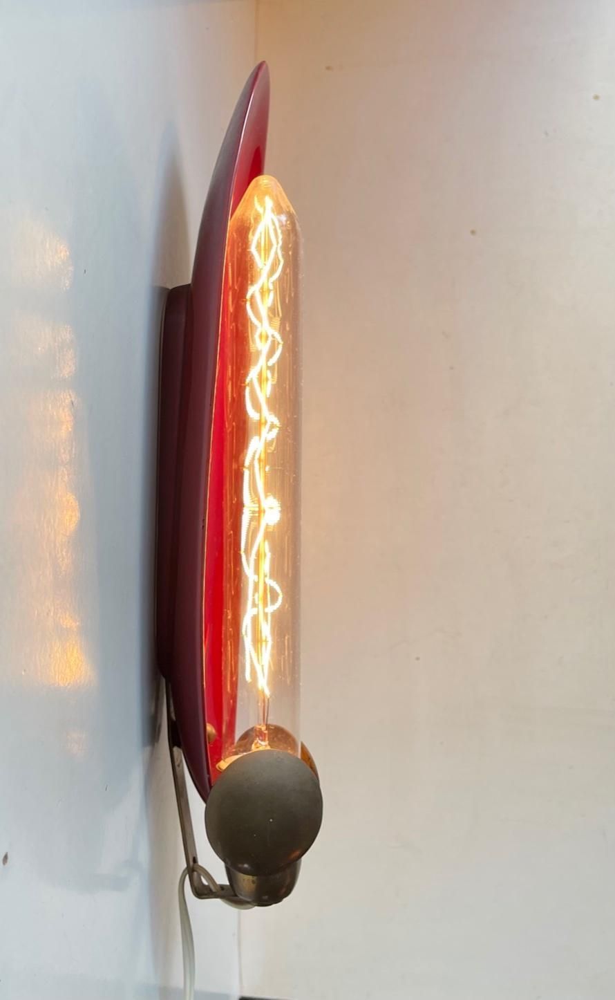 Scandinavian Modern Ceramic And Brass Wall Sconce, 1960s photo for sale