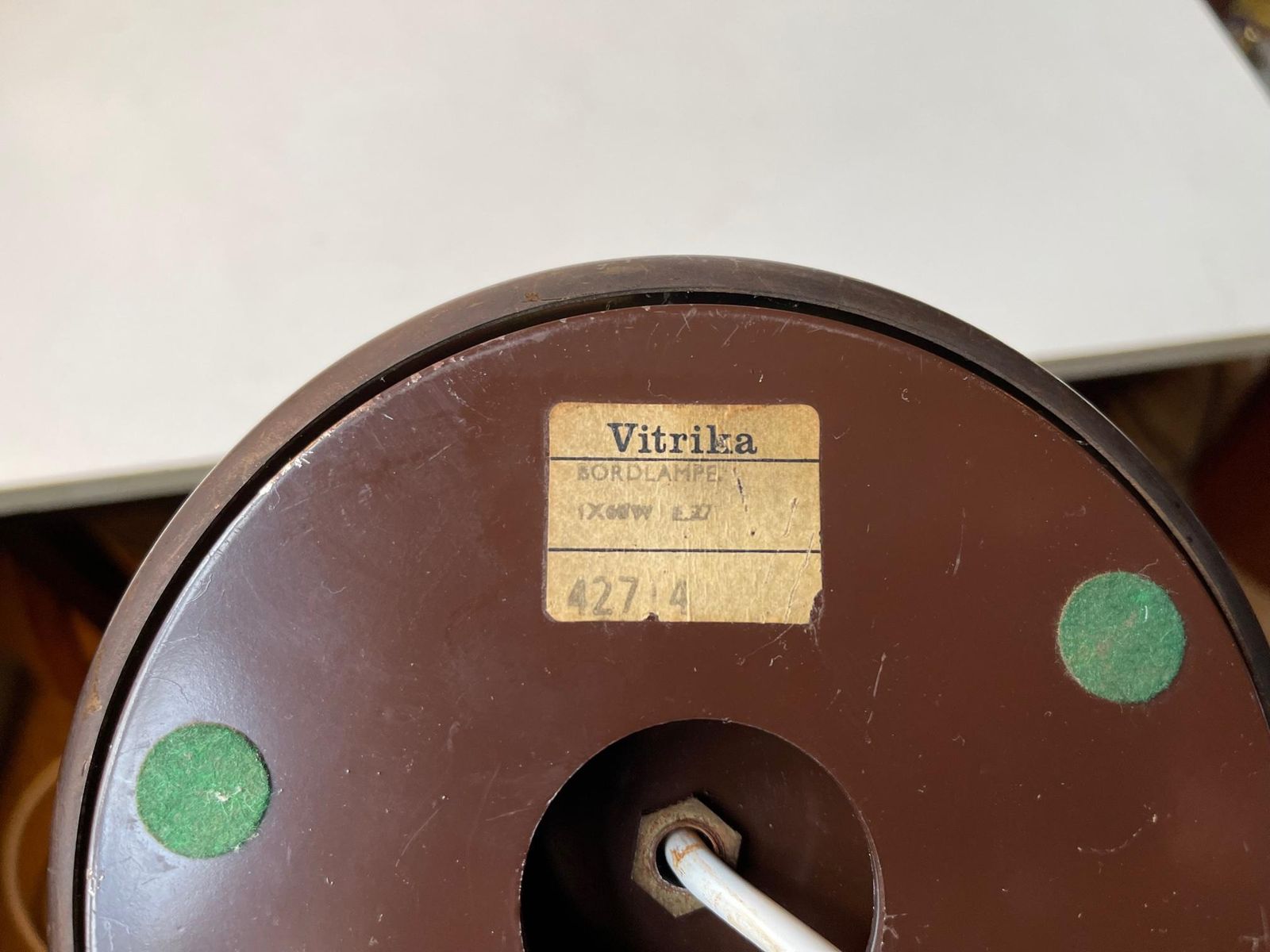 Scandinavian Modern Table Lamp In Brass & Blue Glass By Vitrika, 1960s photo vinterior