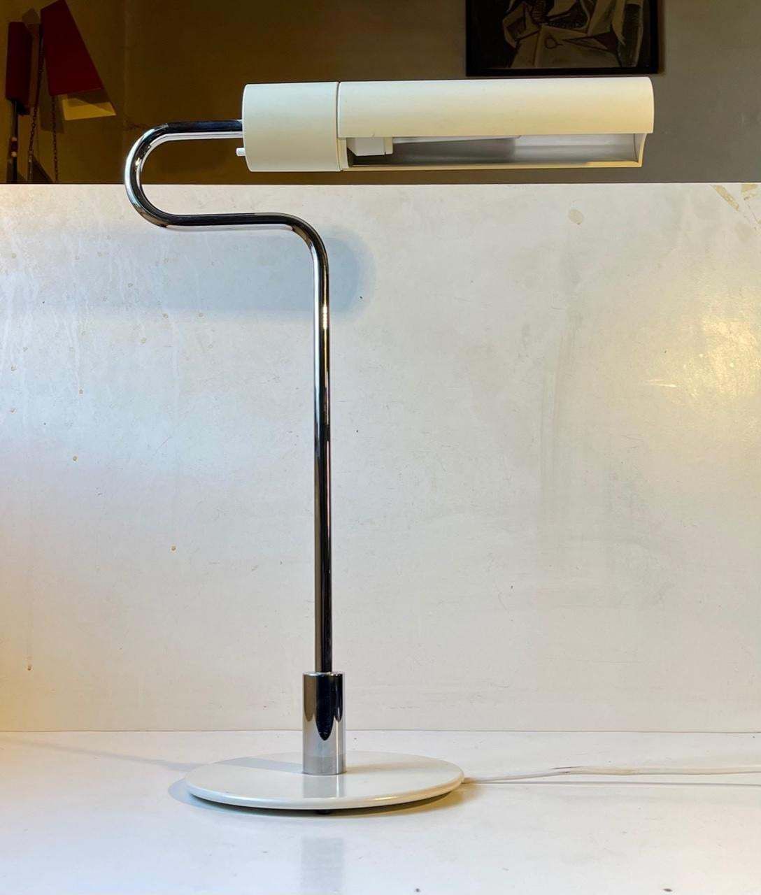 White Flamingo Minimalist Desk Lamp By Jørgen Møller For Royal Copenhagen photo for sale