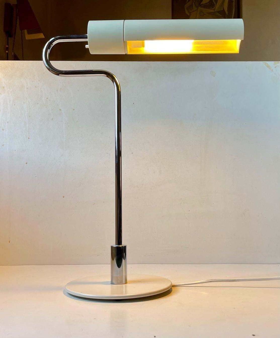 photo for sale White Flamingo Minimalist Desk Lamp By Jørgen Møller For Royal Copenhagen