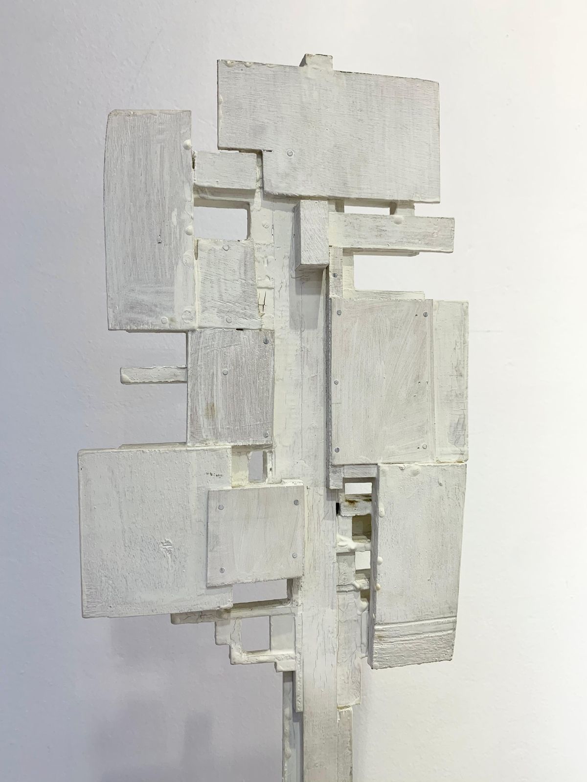 5735.0 Mid Century White Wood Totem Sculpture By André Pailler, France 1970s photo