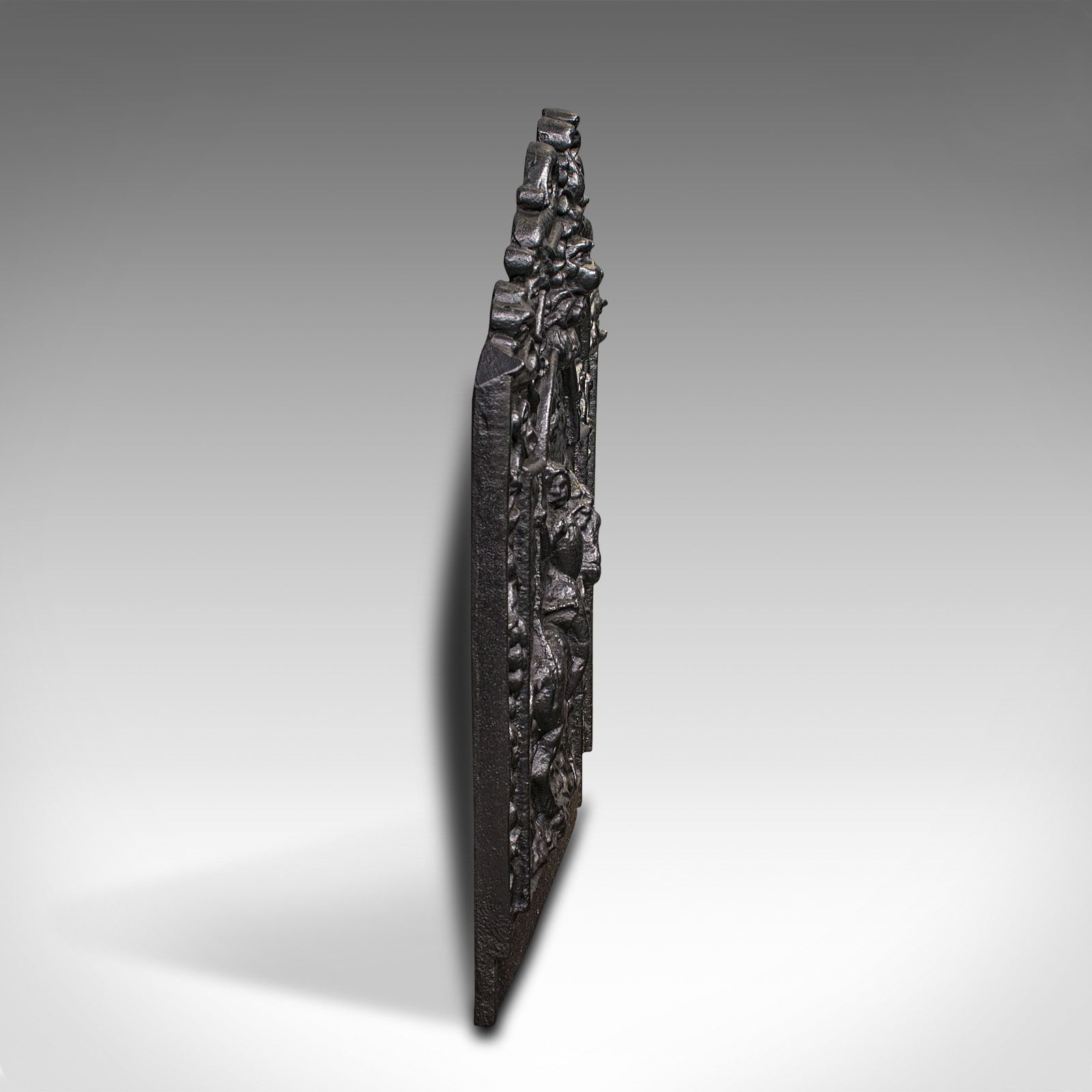 Antique Decorative Fire Back, English, Cast Iron, Fireplace Backrest, C.1900 photo buy