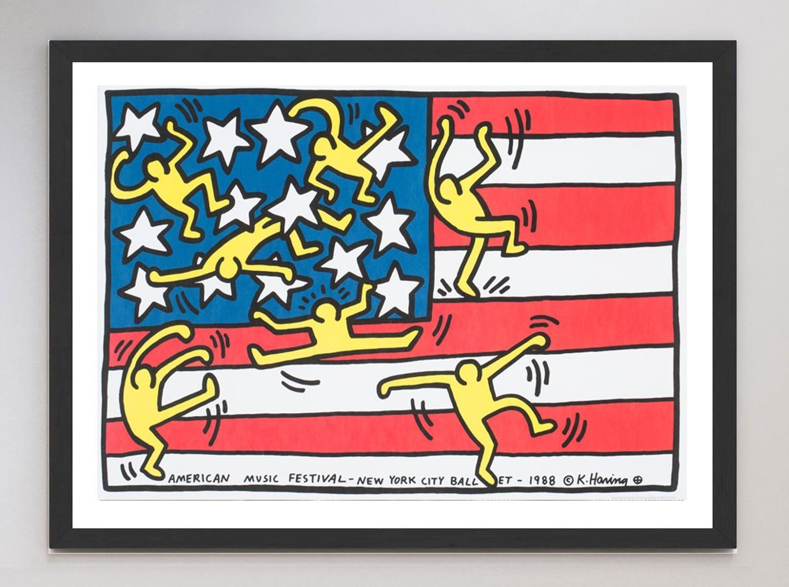 Keith Haring American Music Festival New York City Ballet Original Vintage Poster (Framed) photo furniture