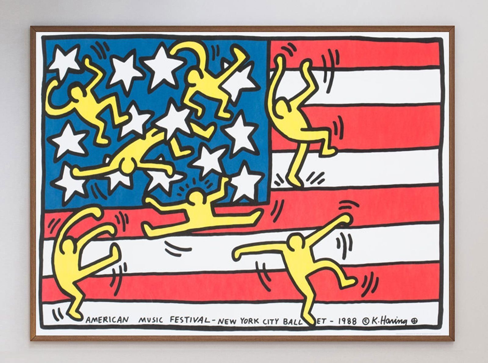 Keith Haring American Music Festival New York City Ballet Original Vintage Poster (Framed) photo 580.0