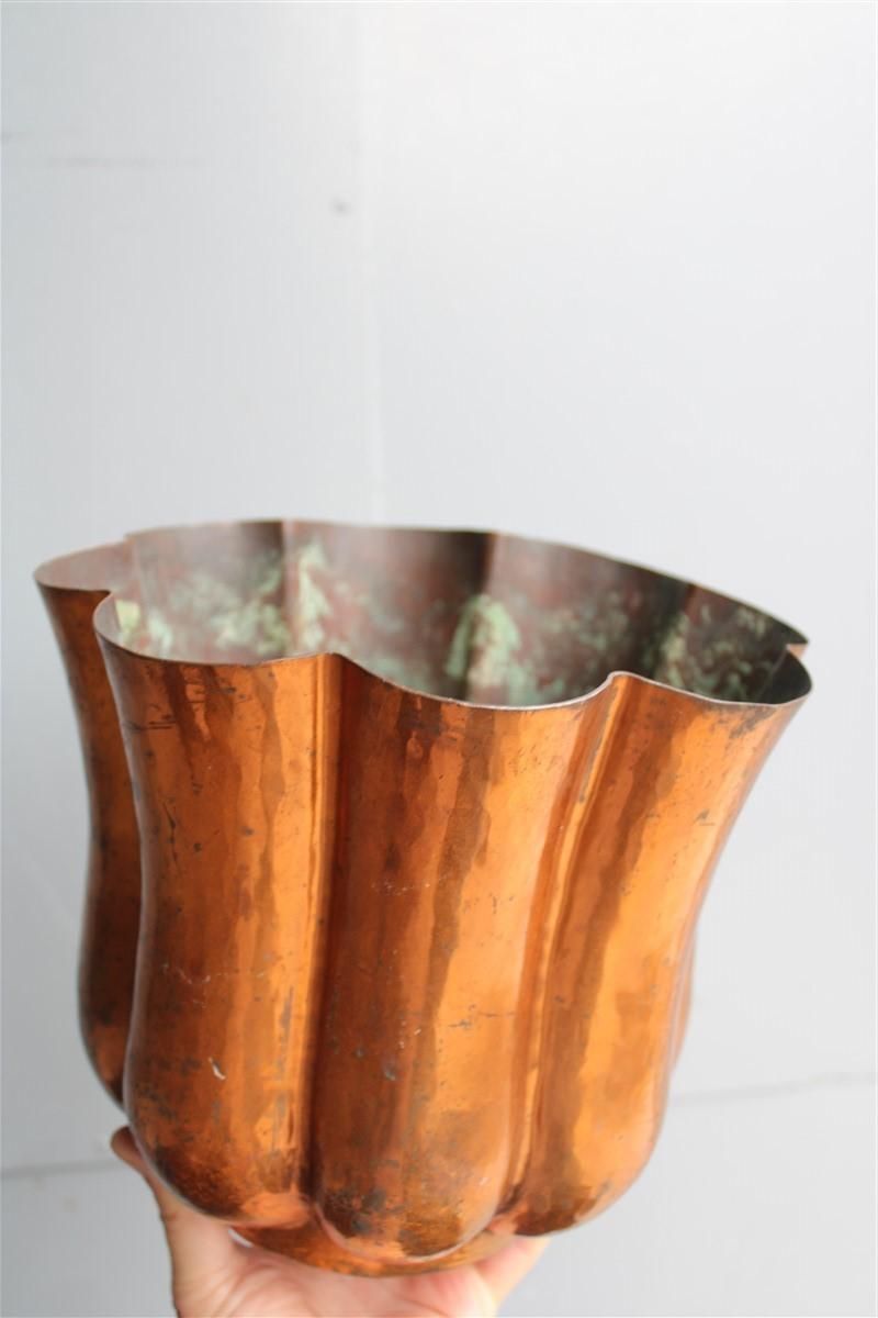 photo buy Rare Italian Vase 1930 Embossed Copper Gio Ponti For Nino Ferrari Attributed