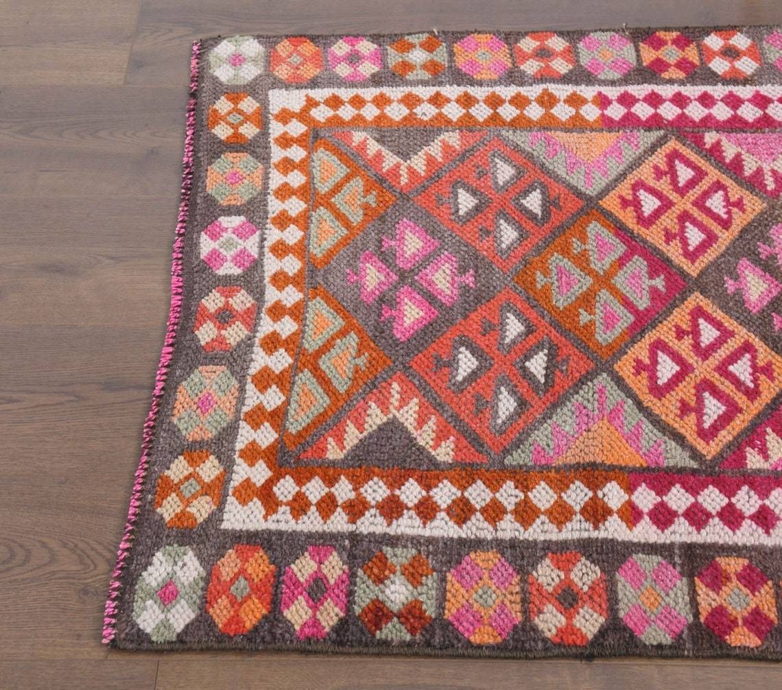 Geometric Hallway Rug, Farmhouse Decor One Of A Kind Anatolian photo vinterior