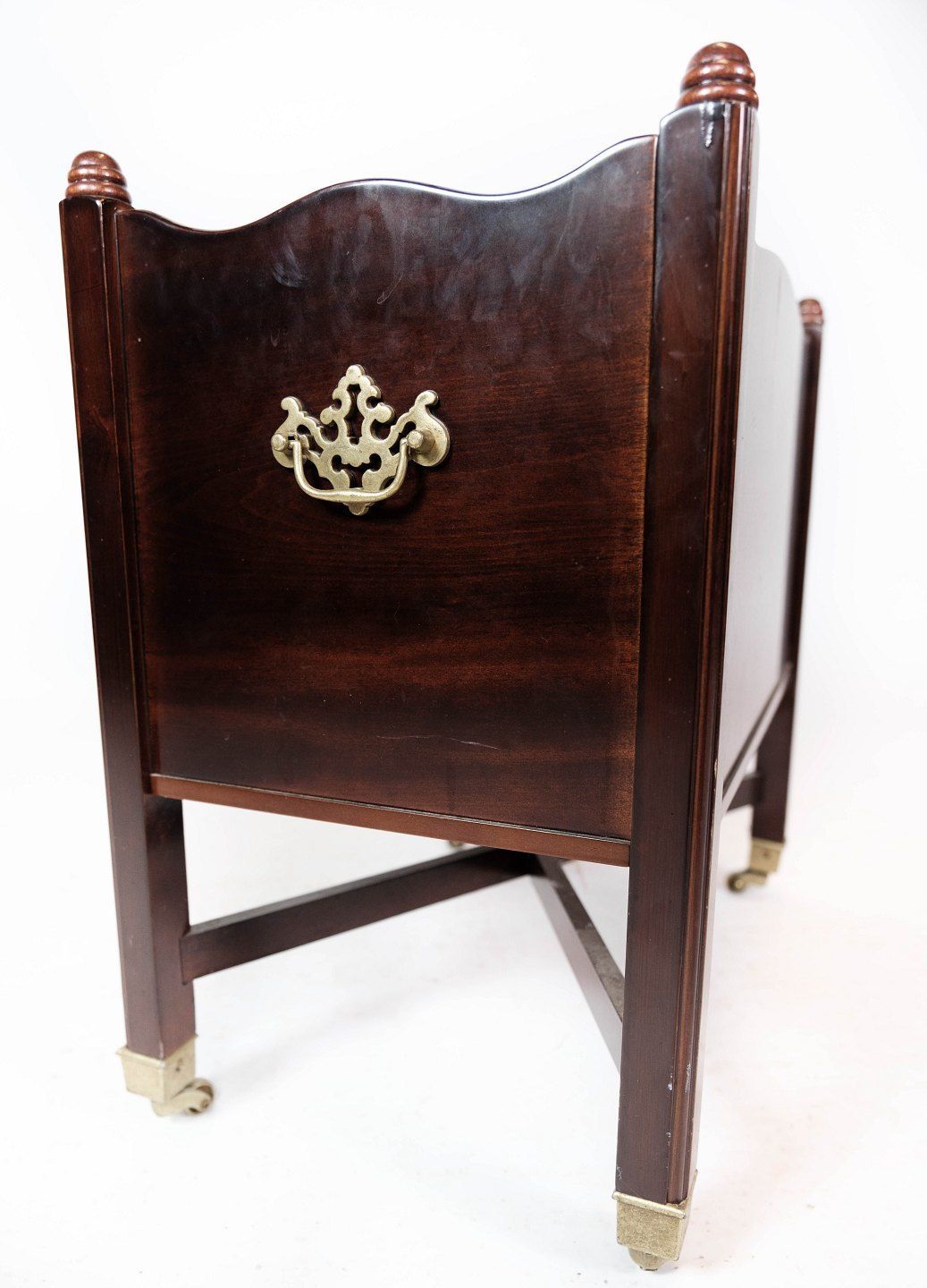 Newspaper Holder Of Mahogany Decorated With Brass Of Danish Design From The 1960s. photo Home Decor